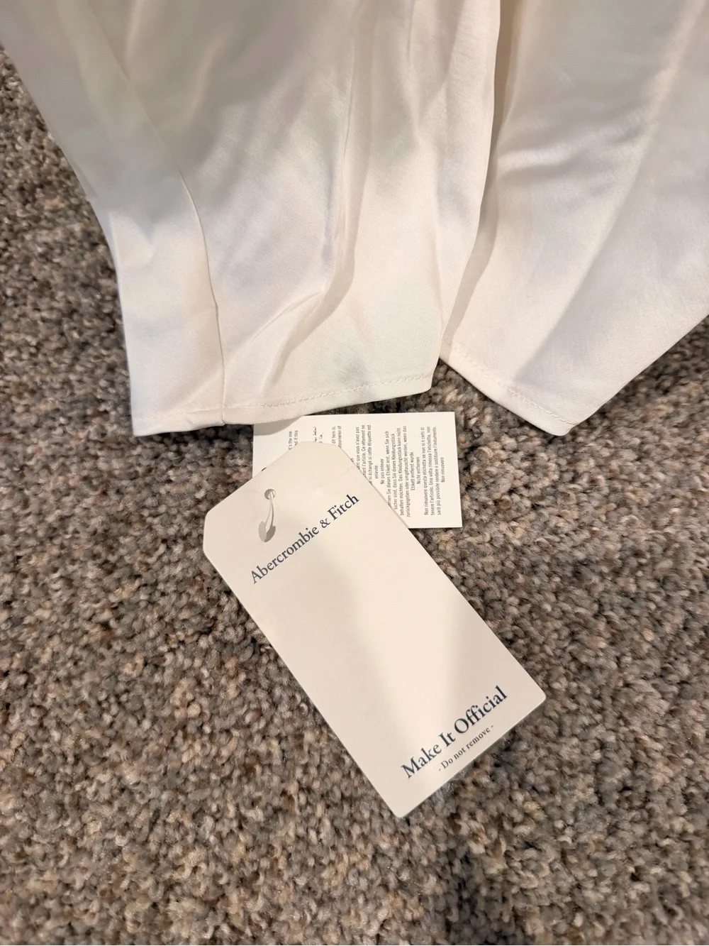 Abercrombie & Fitch White Strapless Pleated Bodice Maxi Dress